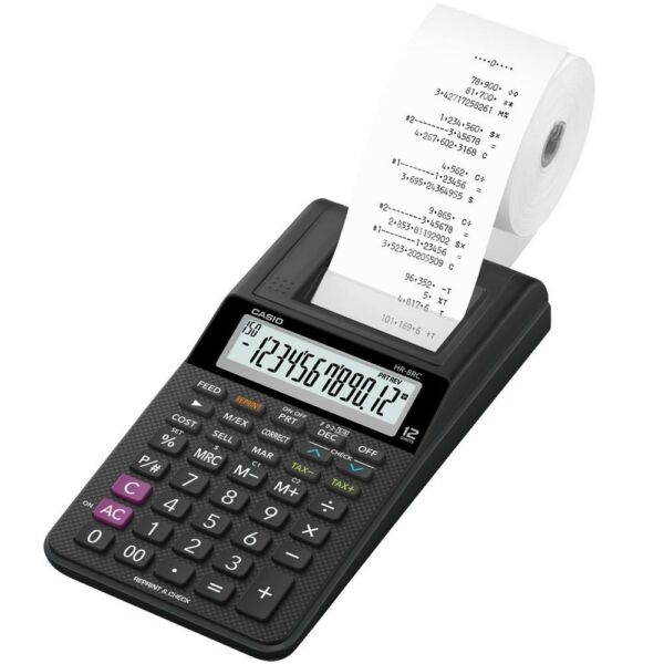 CASIO / CALCULADORA COM BOBINA HR-8RC-BK-B-DC