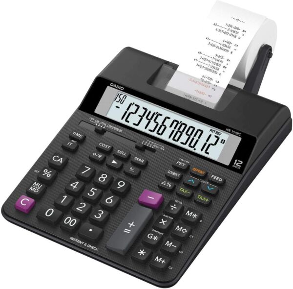 CASIO / CALCULADORA COM BOBINA HR-150RC-B-DC