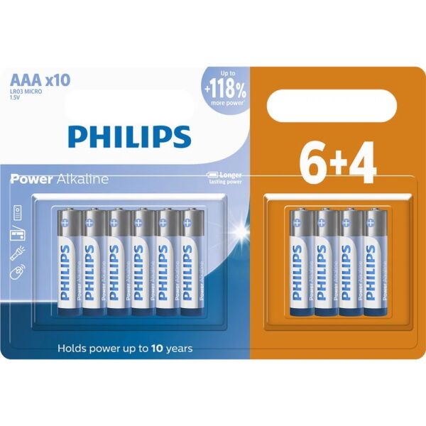 PHILIPS / PILHA ALCALINA AAA C/10