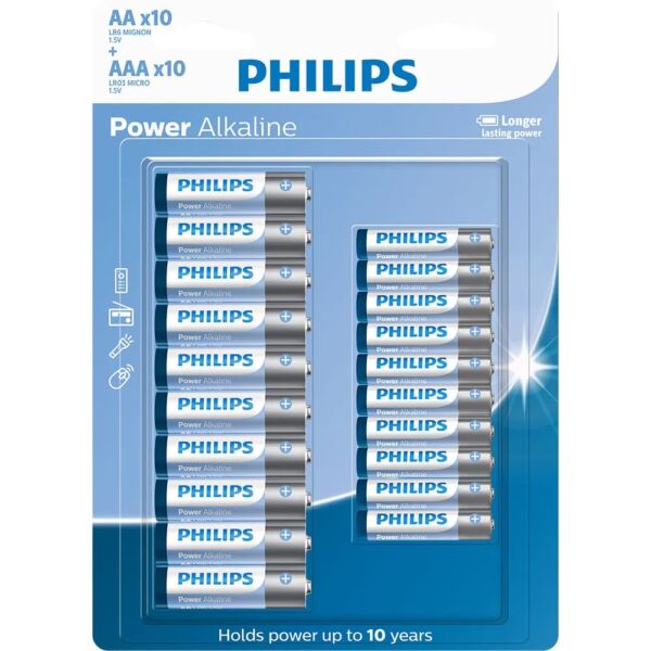 PHILIPS / PILHA ALCALINA 10 AA + 10 AAA