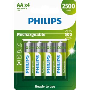 PHILIPS / PILHA RECARREGAVEL PEQUENA AA 2500MAH C/4 - R6B4RTU25/59