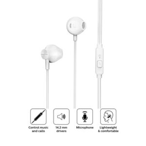 PHILIPS / FONE DE OUVIDO TAUE101WT/00 C/ FIO E MIC BRANCO